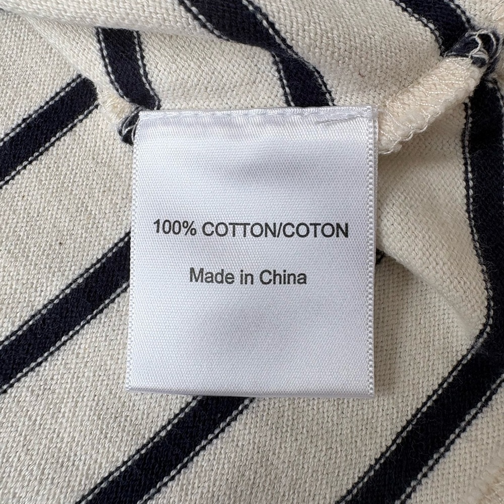 Tory Burch Navy & White Striped Lace-Up Top 3/4 sleeves, nautical sailor, Size S - Picture 9 of 11